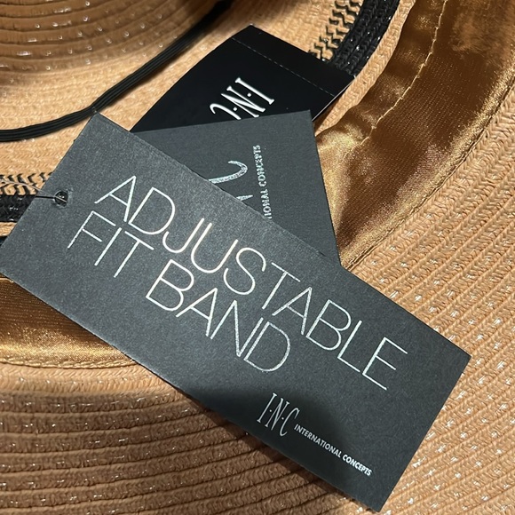 INC Striped Packable Panama Hat, Tan , One Size New w/Tag  display picture 1